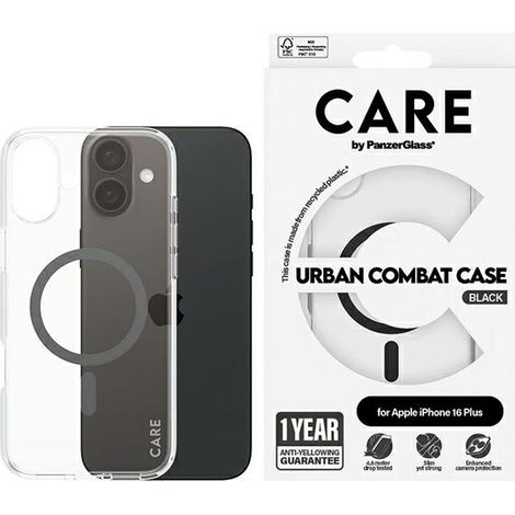 Custodia Care by PanzerGlass Flagship per iPhone 16 Plus 6.7" nera/nera con MagSafe 1347 (1/4)