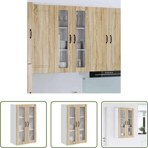 Holzschrank - Küchenwandschrank Sonoma-Eiche 60 x 31 x 100 cm Holzwerkstoff (1/5)
