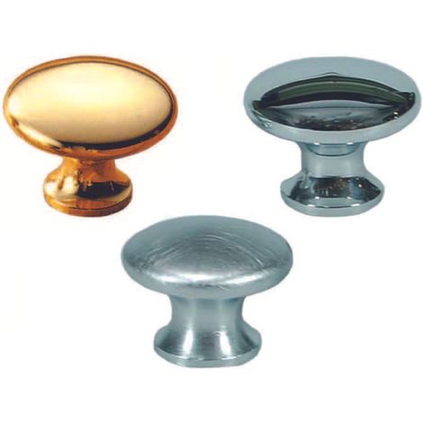 Pomoli per mobili in ottone piatti lisci - ø mm.28 in ottone cromato satinato