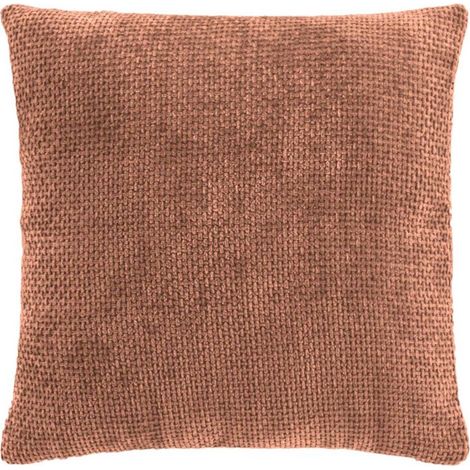Housse de Coussin en Velours Chenille "Leo" 40x40cm Mocha (1/3)