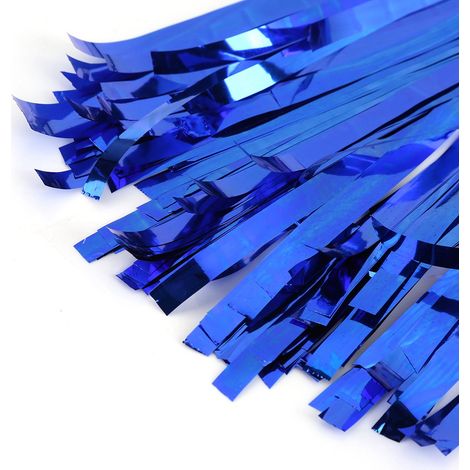 Rideau Pailleté Métallique Déco Pièce Porte Fenêtre Mariage Fête Décoration (1 x 2 m Bleu) (1/3)