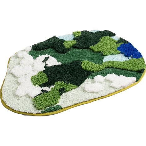 Tapis floqué luxueux - Ciel bleu et nuages blancs - 50 x 80 cm - Tapis floqué luxueux - Ciel bleu et nuages blancs - 50 x 80 cm (1/5)
