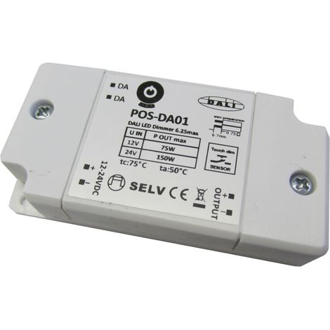 POS-DA01: DALI-zu-PWM-Wandler, Push-Dimmung, 12–24 V DC, 150 W, 0,1–100 %