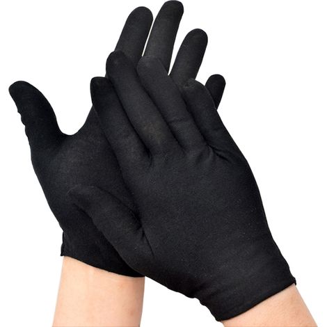 Gants de travail en coton noir, lot, résistants, respirants, épais et fins, taille M