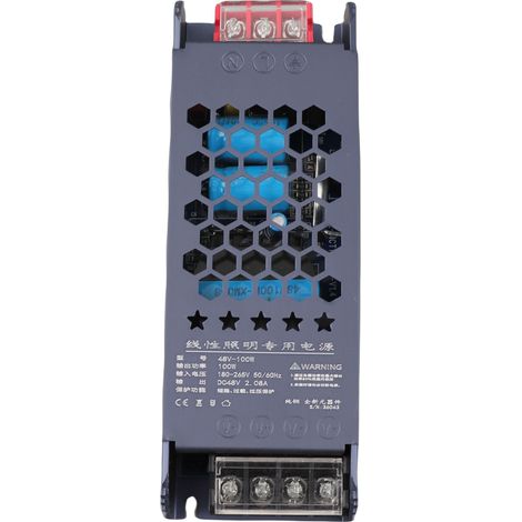 Bloc d'alimentation à découpage LED pour éclairage magnétique 48V AC180-250V, transformateur noir format long, protection multiple, coque aluminium, refroidissement auto (1/5)