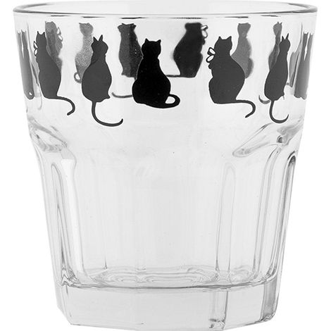 Verre à Eau 200 ml en Verre Transparent avec Motif Chat Gobelet pour Boissons Froides - PANGIVO (1/2)
