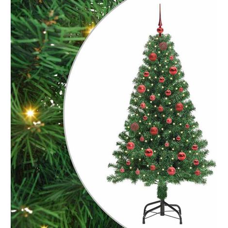 Sapin de Noël artificiel vert, 150 cm, en PVC, acier et plastique. (1/5)