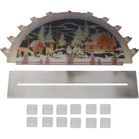 Pont de bougie LED acrylique illuminé Père Noël - Décoration de Noël intérieure à piles