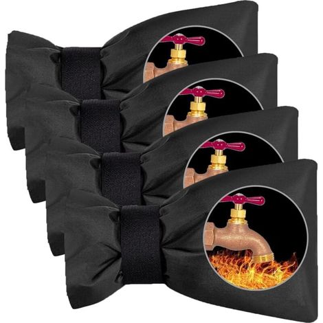 4-Pack Faucet Covers, Waterproof Antifreeze, Cold-Resistant Faucet Covers, Heat Protector for Garden Faucets (Black) MUMU (1/4)