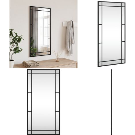 Miroir mural noir 40x80 cm rectangulaire fer - Miroir Mural - Miroir Design - Miroir Noir - Miroir Rectangle - Décoration Murale - Home & Living (1/5)