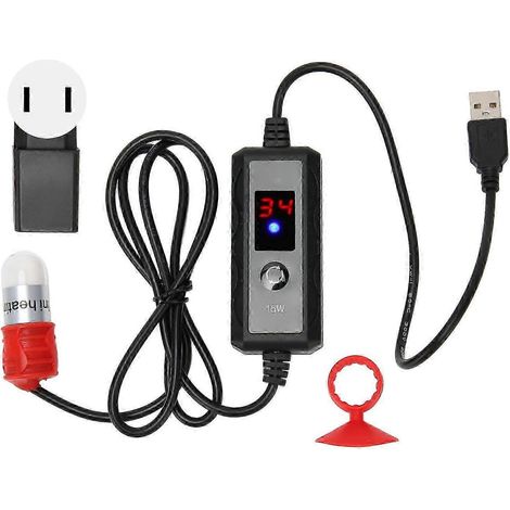 Mini chauffage d'aquarium réglable 15 W pour betta, avec affichage LED numérique, prise US 100-240 V. (1/5)