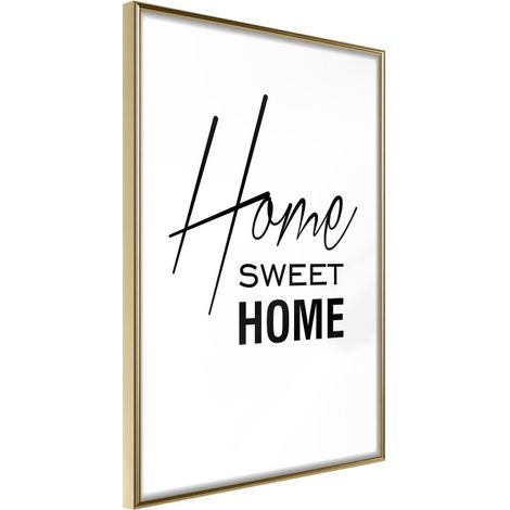 Affiche Murale Encadrée "Home I" 40 x 60 cm Or (1/2)