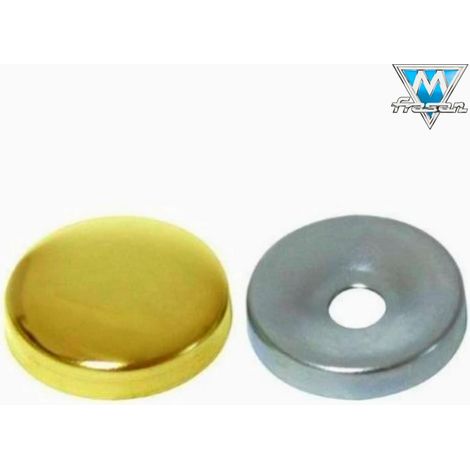 BORCHIA CON FONDELLO COPRIVITE BOMBATA OTTONE LUCIDO  D. 24 MM
