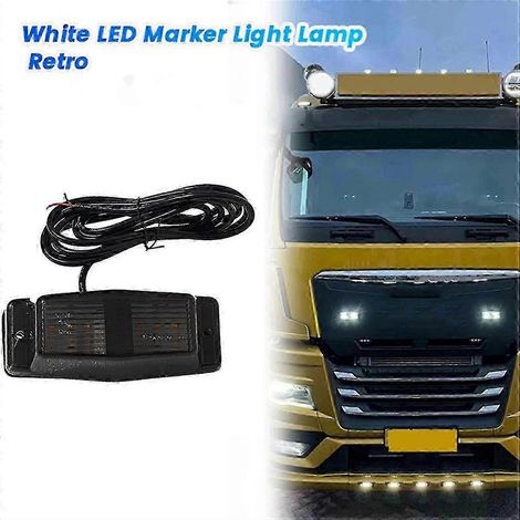 luces LED de posición delanteras ahumadas blancas para parrilla, compatibles con camiones Scania Volvo Man Benz Double Bur Edition 1147.