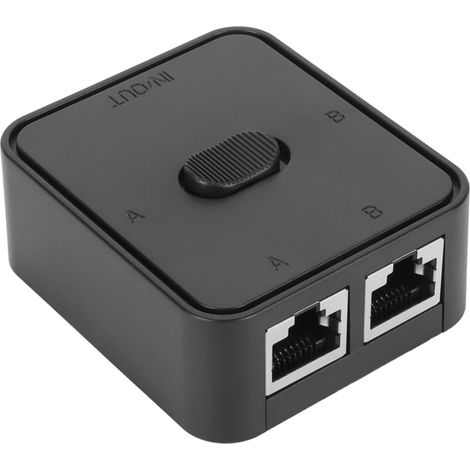 Gigabit-Netzwerk-Switch mit 2 Ports (10/100/1000 Mbit/s), RJ45 PoE-Splitter mit 2-in/1-out- oder 1-in/2-out-Wahlschalter, kompatibel mit Cat-6-Kabeln