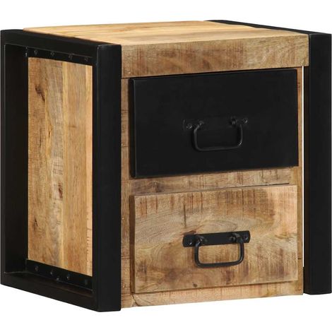 Maison Exclusive - Comodini 2 pz 40x35x40 cm in Legno Massello di Mango Grezzo (1/5)