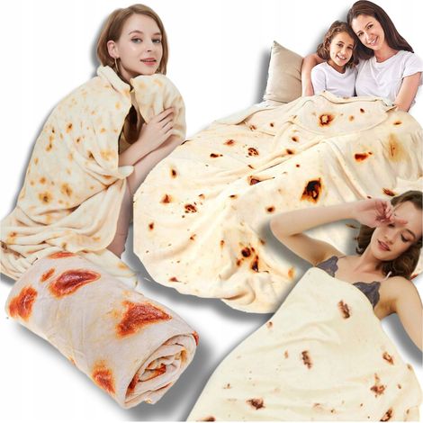 Runde Tortilla-Decke, Durchmesser 180 cm, kuschelige Geschenkdecke