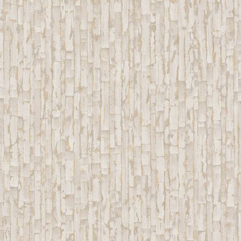 Stripes wallpaper wall Profhome 786661 hot embossed non-woven wallpaper textured with metallic highlights matt cream gold oyster white beige 5,33 m2