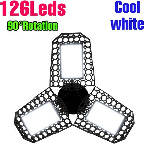 Lampes de croissance pour plantes (C1 60W Blanc froid, E27-E26) Ampoule LED 200W E27/E26 pour garage, plafonnier, spot 110V, éclairage pour maison, entrepôt, parking, sous-sol (1/5)