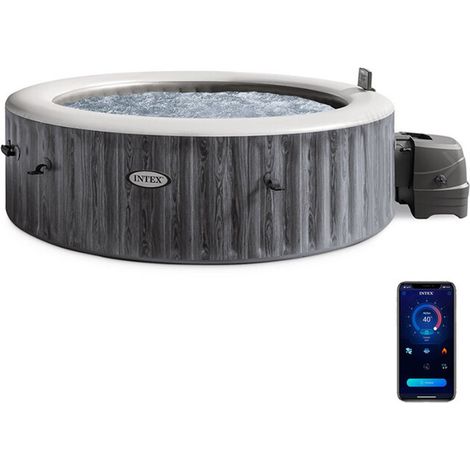 Spa gonflable rond 4 places avec 140 diffuseurs à bulles – Panneau de contrôle tactile – Chauffage 2200W – Contenance 795L – Intex (1/2)