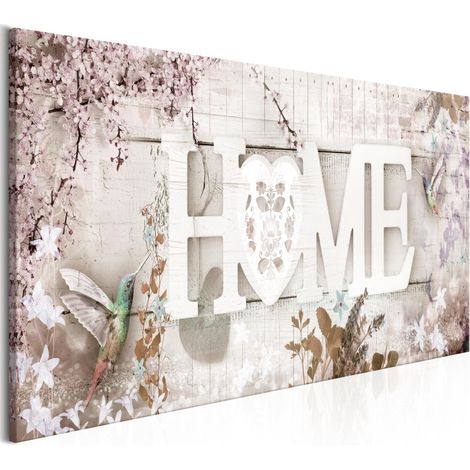 Tableau Imprimé "Home & Hummingbirds Beige Narrow" 50 x 150 cm (1/2)