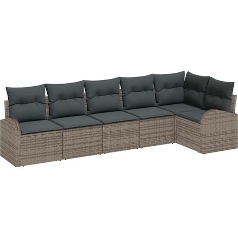 Maison Exclusive - Set Divano da Giardino Grigio polyrattan