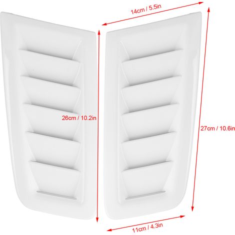 Ejoyous 2pcs Universal Air Enting Schaufel, Bonnet Ventilation Ventilation Ouvertures pour le Capot dans le Style RS MK2 (1) (1/5)
