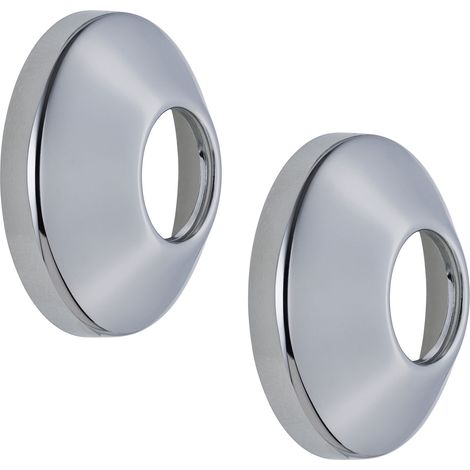 Noyon & Thiebault – Rosace sanitaire conique 3/4 – Ø65 mm – hauteur 21 mm – métal chromé – lot de 2 – habillage de raccords de robinetterie
