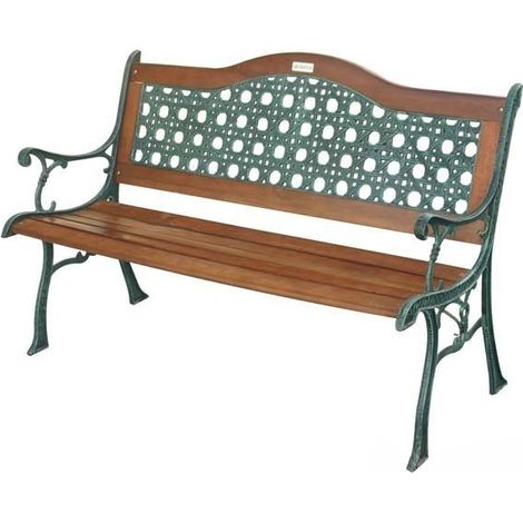 Panchina rattan arc in ghisa verniciata e legno 126x60 arredo esterno - Fraschetti