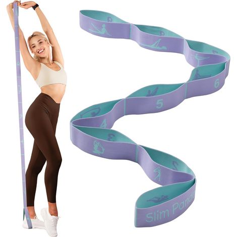 Ceinture de yoga élastique, Band D'étirement de Yoga avec 9 Boucles, Stretch Bandes,pour le Pilates,Thérapie physique,Exercices D'étirement (1/5)