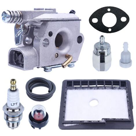 Kit Carburateur pour ECHO CS3000 CS3400 CS3450 CS300 Tronçonneuse, Carburateur avec Filtre à Air + Joint + Filtre à Carburant + Tuyau Pièces de Rechange Accessoire (1/5)