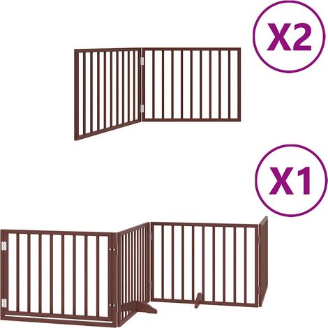 Maison Exclusive - Cancello Cani Porta Pieghevole Marrone 8 Pannelli 640cm Pioppo