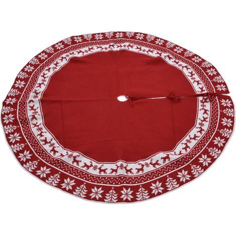 Weihnachtsbaumdecke, weiches, strukturiertes Weihnachtsbaumkissen für Einkaufszentren und Wohnzimmer (Rot) (1/5)