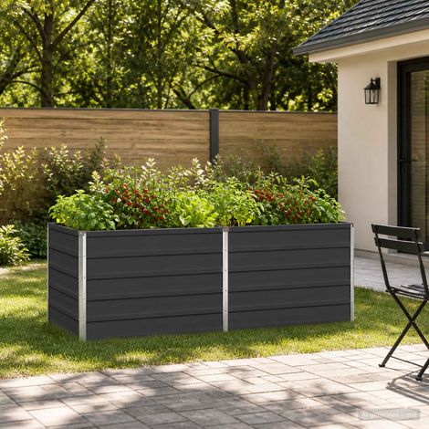 vidaXL Cama de Jardín Elevada Gris antracita 160 x 80 x 55 cm (1/5)