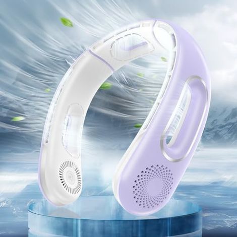 Hotsales Hals-Ventilator, freihändig, blattloser Halsventilator, tragbar, wiederaufladbar, 360° kühlender Halsventilator, 4 Geschwindigkeiten, leise, 5200 mAh batteriebetrieben, USB-tragbarer (1/5)