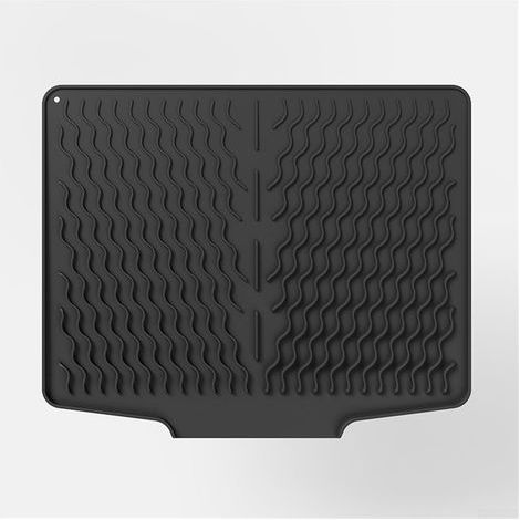 Tapis de Séchage à Vaisselle en Silicone 40x33 cm – Antidérapant, Absorbant, Séchage Rapide, Résistant à la Chaleur – Noir (1/5)