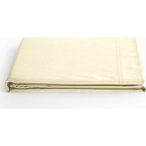 Drap plat "Prémium" pour lit 1 place & 2 places - Prémium Vanille - (1/3)