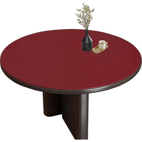 Nappe ronde en PU/PVC, imperméable des deux côtés, 100cm, Noir+Rouge