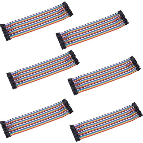 10 câbles de connexion femelle-femelle, câble plastique, 2,54 mm, composants électroniques, 20 cm (1/5)