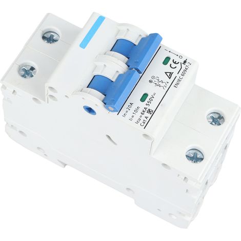 Disjoncteur miniature bipolaire pour montage sur rail DIN, sectionneur 550 V CC, 20 A (1/5)