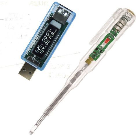LCD USB courant tension médecin chargeur capacité testeur mètre batterie externe et un stylo de test (1/5)