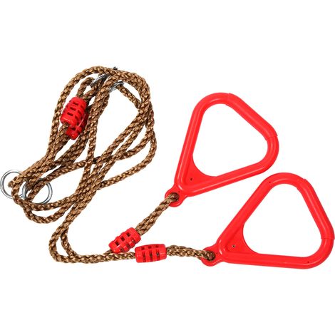 Barre de traction triangulaire pour enfants et adultes, anneaux de gymnastique en plastique, trapèze de sport, jouet de fitness. (1/5)