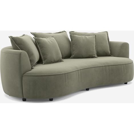 3-Sitzer-Sofa aus Samt, modernes organisches Design, Marmolada - Dunkel Grün (1/5)