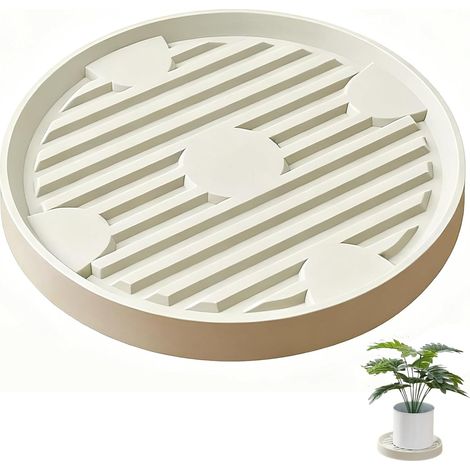 Support de Pot de Fleurs à Roues, Porte Plante a roulettes, roulettes Universelles pour Pot de Fleurs, Support Roulant Plantes Convient à Divers Environnements Intérieurs et Extérieurs (Beige) (1/5)