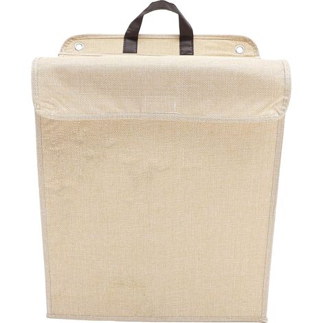 panier à linge pliable avec couvercle en coton et lin à (1/5)