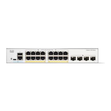 Commutatore Cisco Catalyst 1300-16P-2G Gestibile con 16 Porte GE, PoE, 2 Porte SFP 1GE, Garanzia a Vita