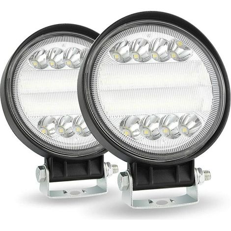 Phare LED - Barre de Travail - 4 Pouces - 72 W - 6000 K - 7200 Lm - IP67 - Pour Camion Tracteur Moto ATV - 2 Pièces (1/3)