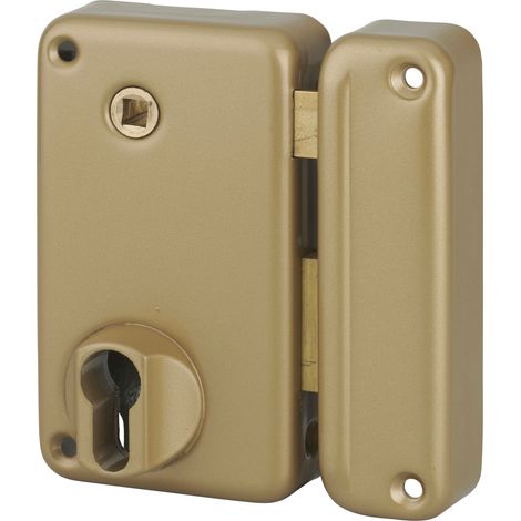 Thirard – Serrure multipoint en applique verticale à fouillot – Axe 45mm – Dimensions 75x130mm – Mécanisme 2 tours – Finition noir granité (1/3)