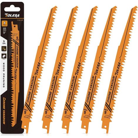 Säbelsägeblätter 225mm 5 TPI für Holz & Kunststoff, Universal-Schaft (1/5)