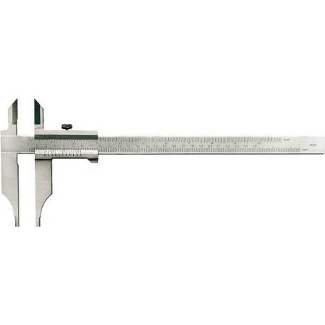 Pied à coulisse d'atelier avec pointes de lames, sans réglage fin, Plage de mesure : 250 mm, Long. des becs 80 mm